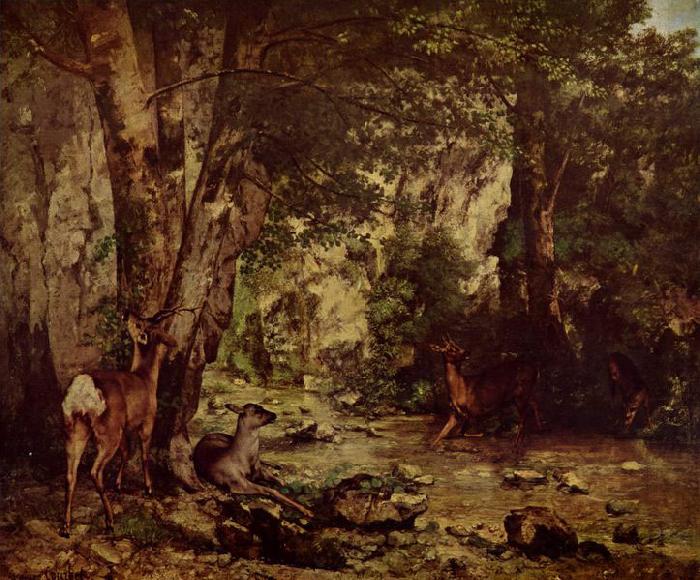 Gustave Courbet Rehbock im Wald oil painting image